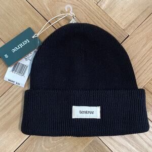 New Tentree Alden Eco-Friendly Cotton Beanie, Black One Size